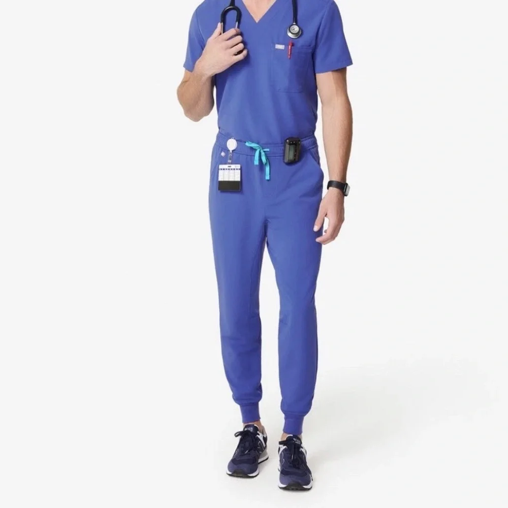 Figs Men's Tansen Jogger in Denim Blue Size Medium Scrubs Medical Nursing